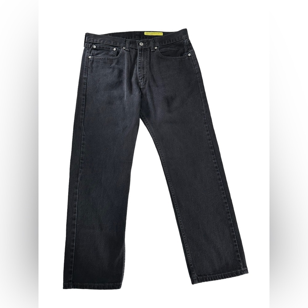 Levi's 505 34 X 30 Mens Black Regular Fit Jeans Straight Leg Dark Wash